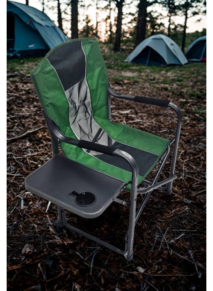 SMART HOME Folding chair with armrest and side table, picnic seat, sports chair, outdoor chair and garden chair - Image 5