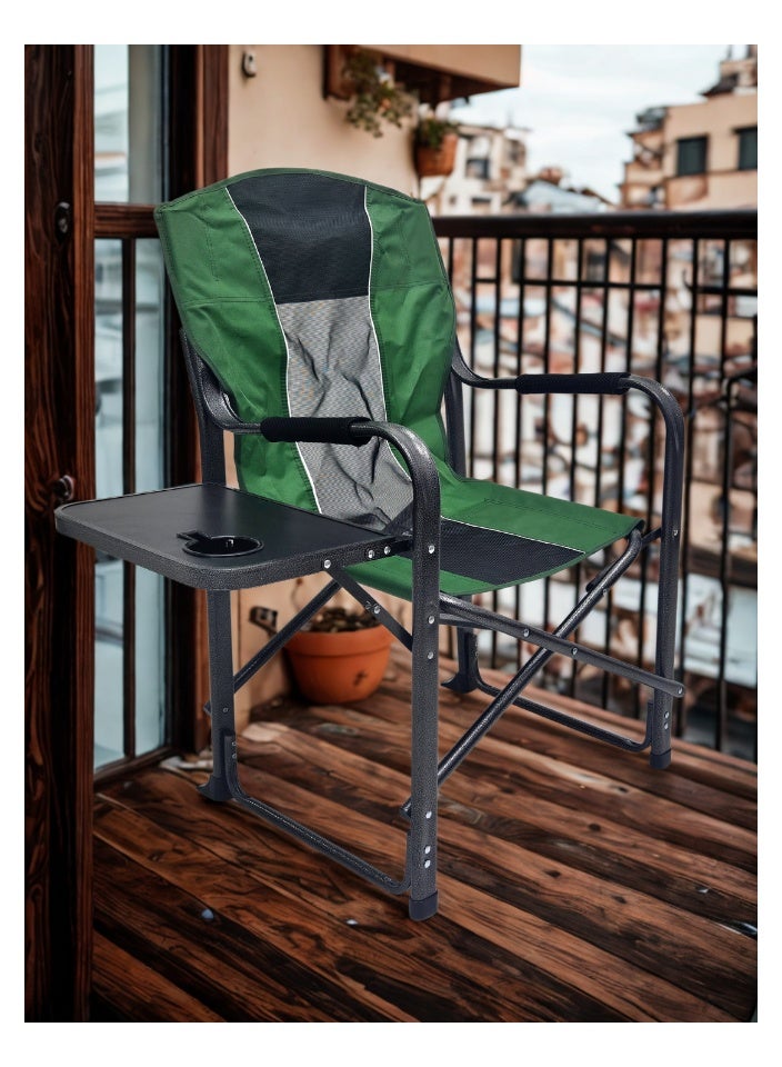 SMART HOME Folding chair with armrest and side table, picnic seat, sports chair, outdoor chair and garden chair - Image 4