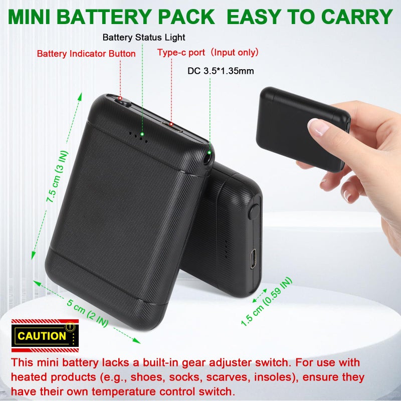 Amiable 7.4V 2A 3000Mah Li-Polymer Rechargeable Batteries For 3.5Mm Female Dc Jack  Heated Slippers Battery Pack Batteries For Heated Gloves Extend Battery For Heated Socks  Heated Insoles Hat - Image 5