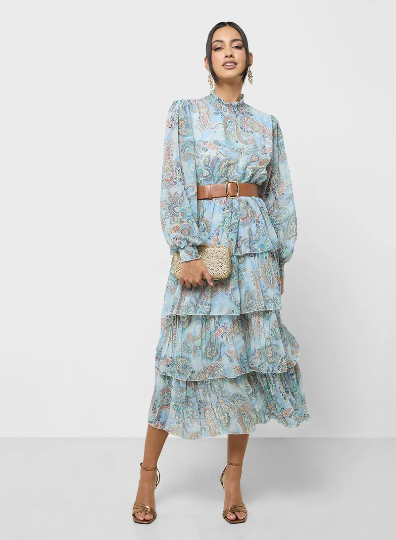 Khizana Paisley Tiered Dress