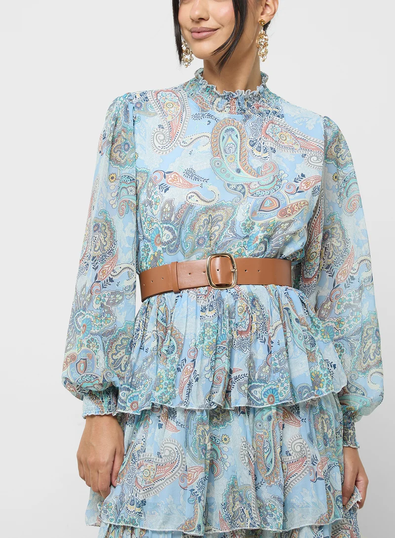 Khizana Paisley Tiered Dress