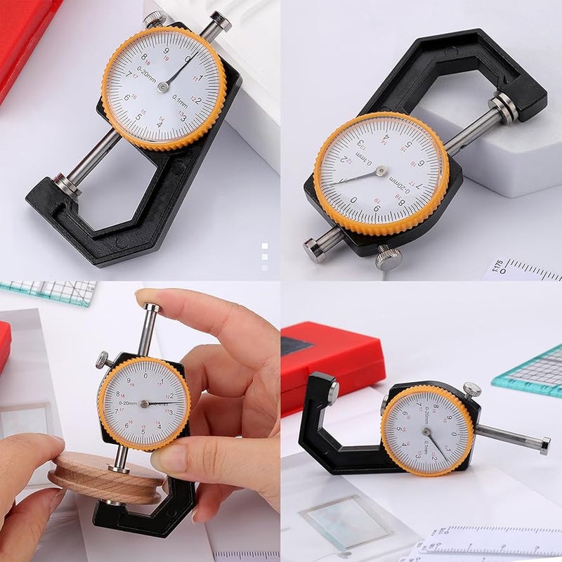 Professional Leather Thickness Gauge 0 20mm Flat Head Measuring Tool 0 1mm Accuracy - Image 3