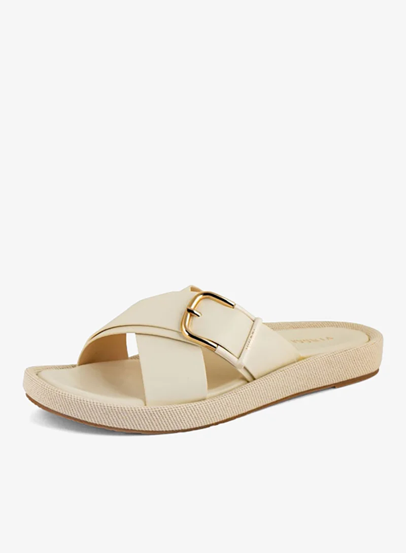 فينتشي صنادل مسطحة بحزام واحد للنساء