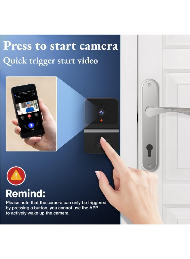 Chabeia 1080P Video Doorbell, 2.4G Camera with Chime, Night Vision, HD Wide Angle Lens, Cloud Storage, 2 Way Audio, Security Camera for Home, (Z30 Black) - Image 5