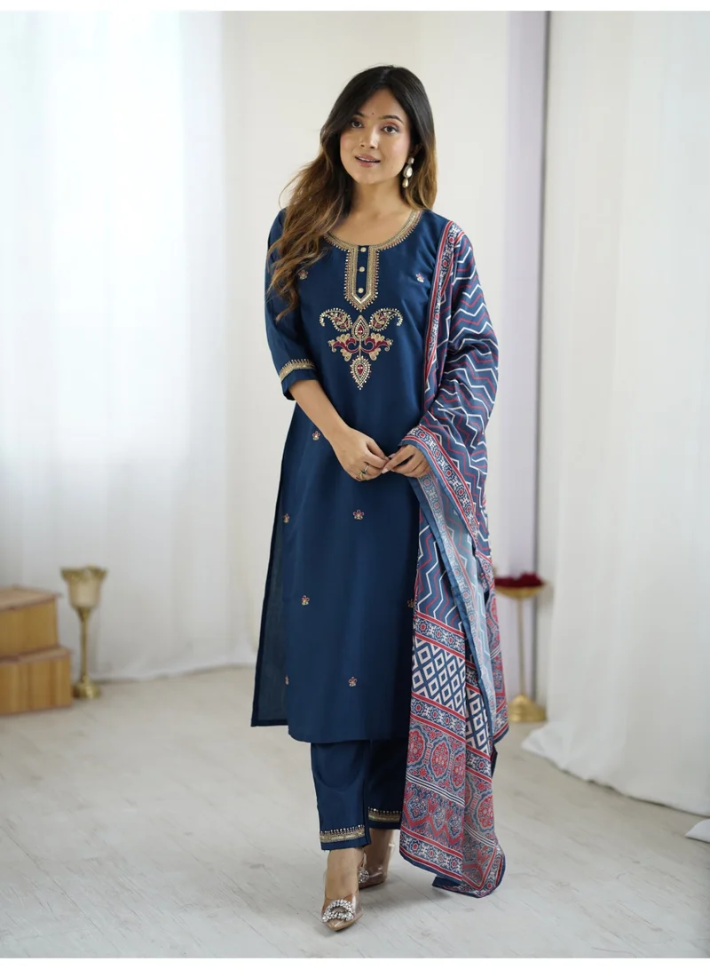 Ameya  ﻿Chanderi-kurta-pant-with-dupatta for Women | Best Price UAE