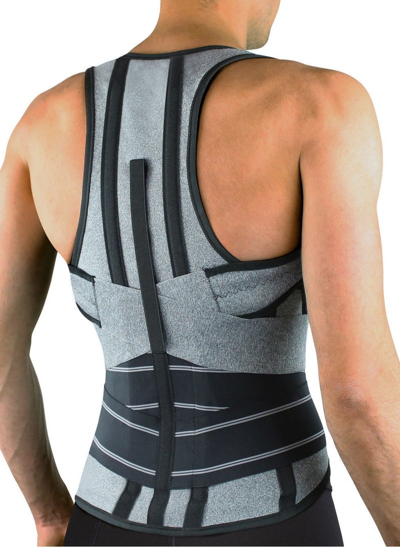 PAVIS Dorsal-Lumbo-Sacral Modular Corset – Back Brace with Anti-Skid Lumbar Support for Sciatica & Scoliosis, for Men & Women, Italy Brand, Bacteriostatic Material, 100% Cotton - Image 1