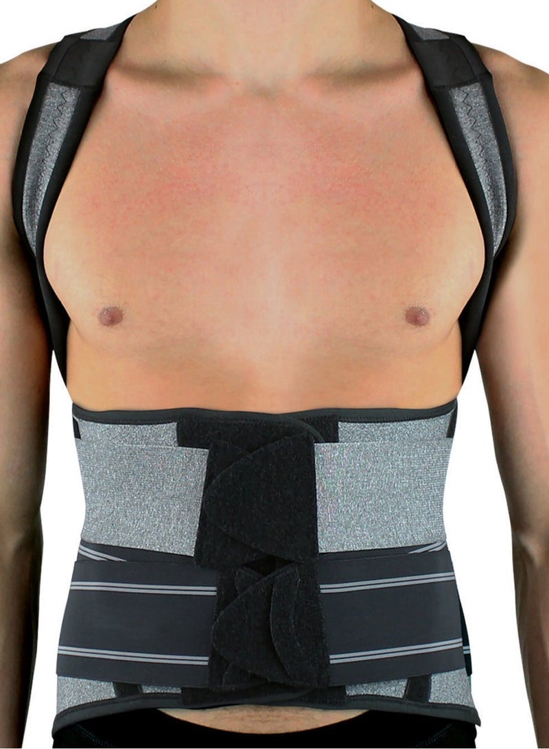 PAVIS Dorsal-Lumbo-Sacral Modular Corset – Back Brace with Anti-Skid Lumbar Support for Sciatica & Scoliosis, for Men & Women, Italy Brand, Bacteriostatic Material, 100% Cotton - Image 2