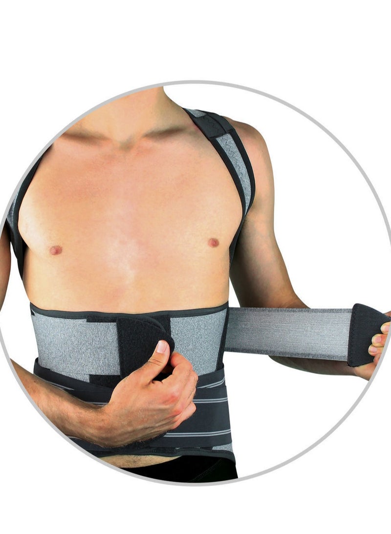 PAVIS Dorsal-Lumbo-Sacral Modular Corset – Back Brace with Anti-Skid Lumbar Support for Sciatica & Scoliosis, for Men & Women, Italy Brand, Bacteriostatic Material, 100% Cotton - Image 3