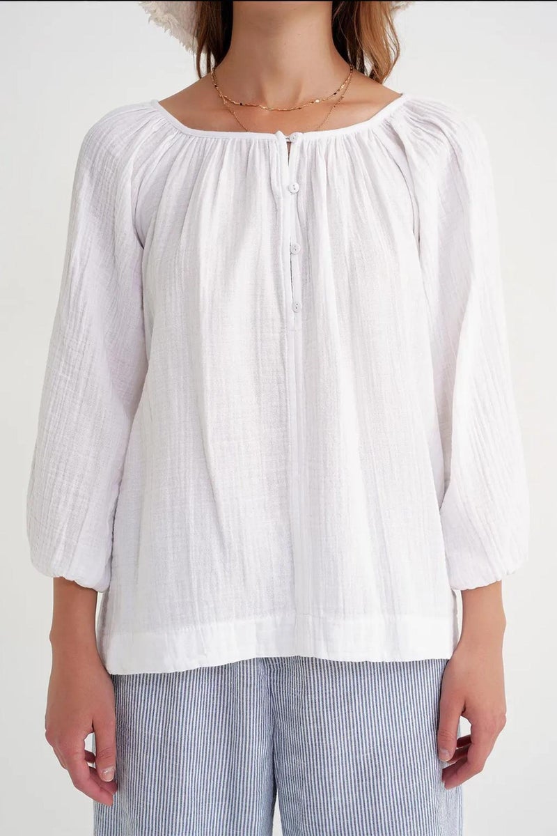 Mixray Buttoned Muslin Blouse - Image 5