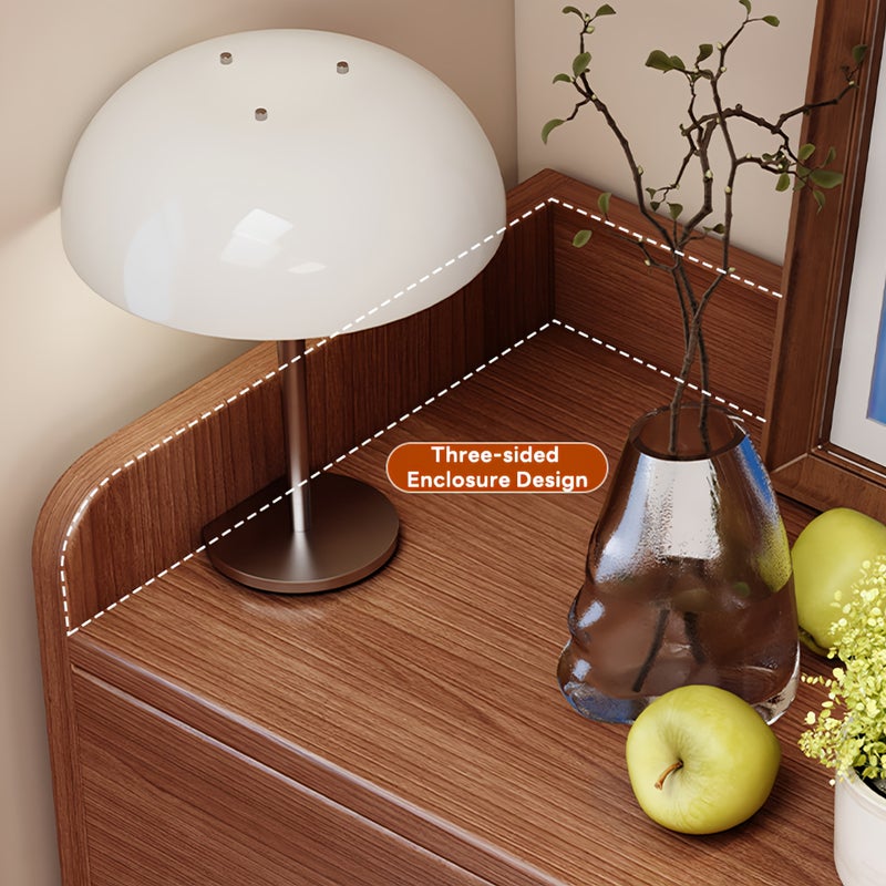 شاربدو الحديثة الجوز الخشب الجانبية بوفيه مجلس الوزراء مع التخزين، 3 باب لوحة الزجاج القهوة بار مجلس الوزراء لغرفة المعيشة والمطبخ وغرفة الطعام - Image 4