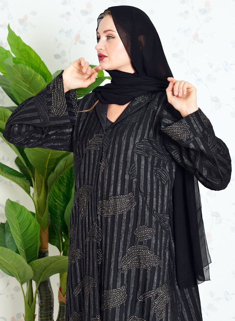 بوسني عباية مزينة بالخرز مع جيوب - Image 2