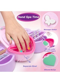 G.C Kids Nail Polish Set For Girls Toy 612 Years Old Nail Art Kit Storage Desk With Nail Dryer&Hand Massage Spa Kit Kid Manicure Salon Studio Stuff Christmas Birthday Gift Girl Ages 7 8 9 10 11 12  - Image 2