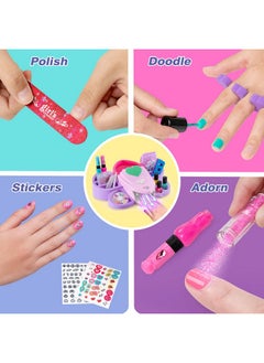G.C Kids Nail Polish Set For Girls Toy 612 Years Old Nail Art Kit Storage Desk With Nail Dryer&Hand Massage Spa Kit Kid Manicure Salon Studio Stuff Christmas Birthday Gift Girl Ages 7 8 9 10 11 12  - Image 4