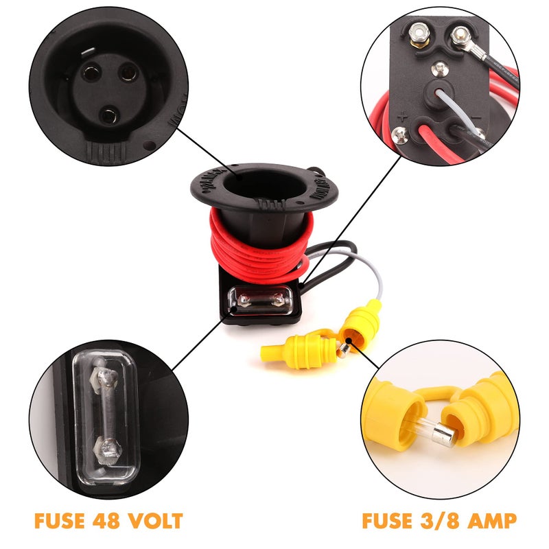 10L0L Club Car DS Charger Receptacle - 101802101 1017968-01 1018949-01 - Club Car Charger Port 48 Volt - Image 4