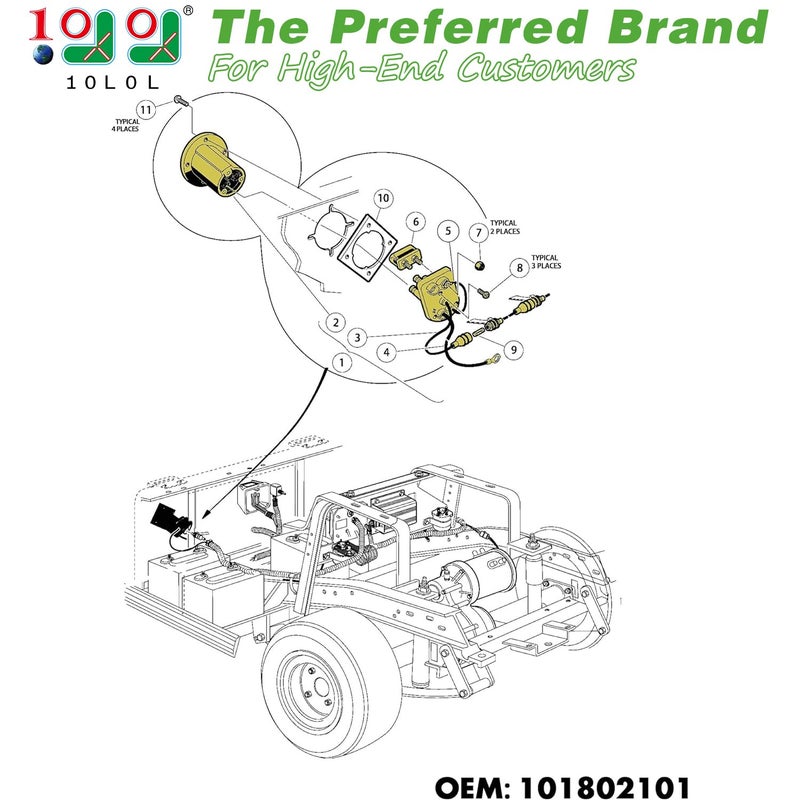 10L0L Club Car DS Charger Receptacle - 101802101 1017968-01 1018949-01 - Club Car Charger Port 48 Volt - Image 2