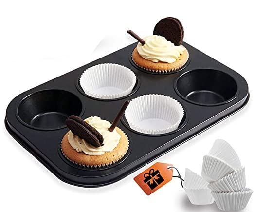 Perfect Pricee Metal 6 Slot Muffin Tray (Muffin Tray with Paper Liner) - Image 1