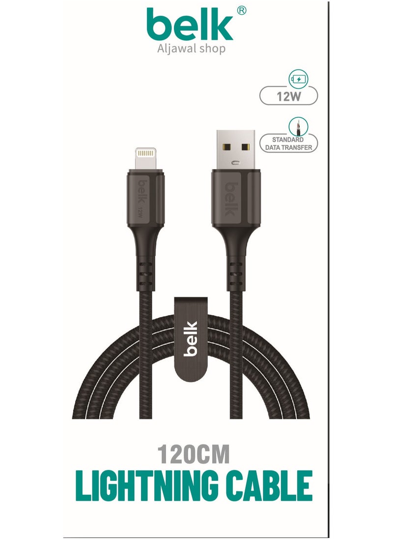 Belk Belkin 1.2m 12W Cut Resistant Fabric USB iPhone Charging Cable  - Image 1