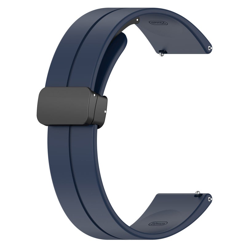 For Huawei Watch Gt5 41Mm Folding Magnetic Buckle Silicone Watch Band(Midnight Blue) - Image 3