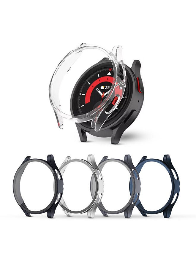 O Ozone Silicone Case for Galaxy Watch 5 Pro 45mm (Pack of 5) Protective Cover Shockproof Design - Clear/Black/Blue/Grey/Silver  - Image 1