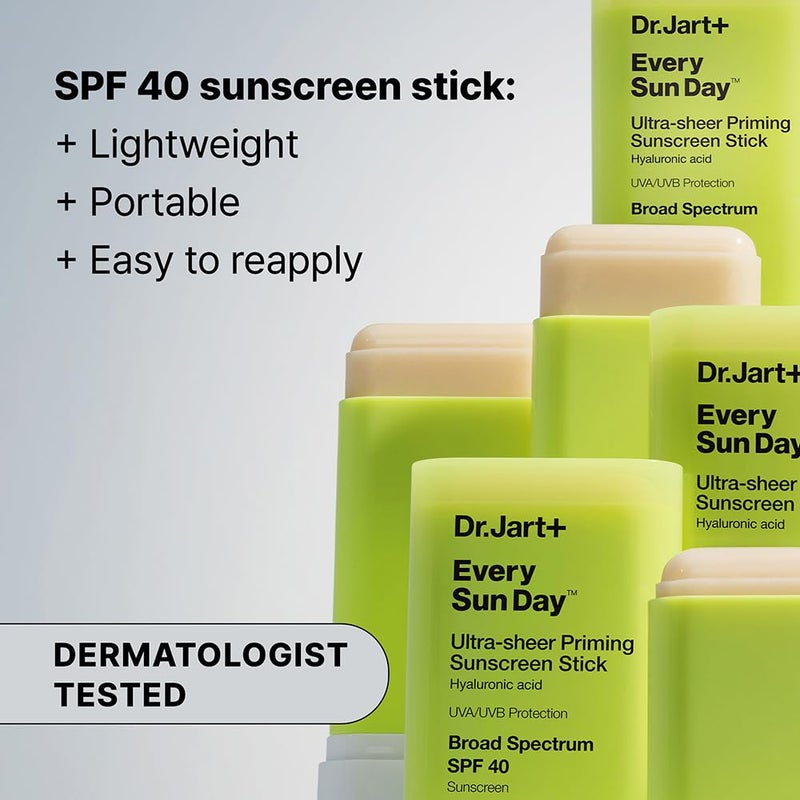 Dr.Jart+ د.جارت+ كل يوم أحد واقي شمس كوري غير مرئي على شكل عصا SPF 40 مع حمض الهيالورونيك | ينزلق فوق المكياج | العناية بالبشرة الكورية | حجم السفر، 0.67 أونصة - Image 2