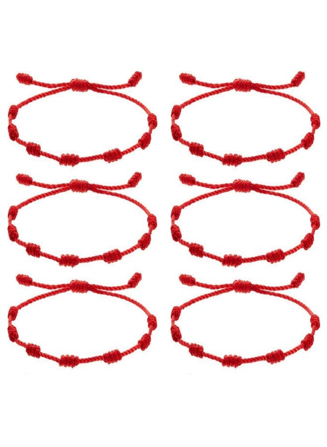 Dzrige 6 Pieces Red String Bracelets Handmade String Bracelets Red Cord Bracelets Adjustable Red String Amulet for Men Women Good Luck Friendship Graduation Birthday Lovers Gift - Image 1