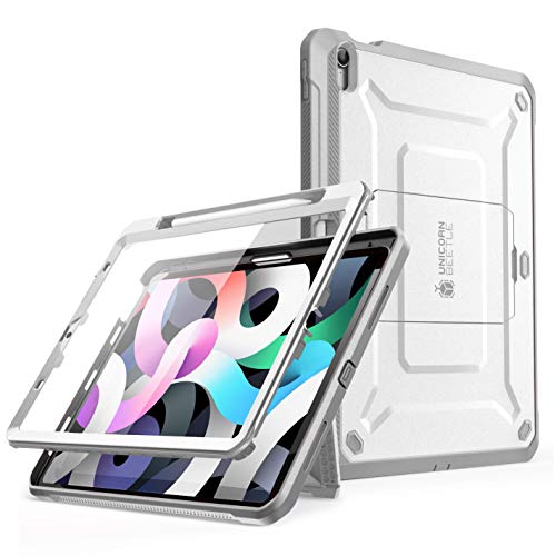 SupCase حافظة سلسلة يونكورن بيتل برو من SUPCASE مصممة لجهاز iPad Air 4 (2020) بحجم 10.9 بوصة، مع حامل قلم وواقي شاشة مدمج، حافظة قوية شاملة (بيضاء) - Image 1