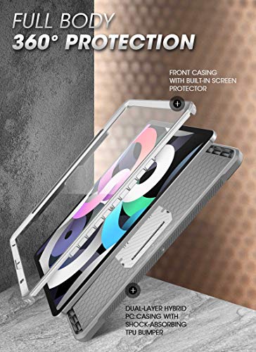 SupCase حافظة سلسلة يونكورن بيتل برو من SUPCASE مصممة لجهاز iPad Air 4 (2020) بحجم 10.9 بوصة، مع حامل قلم وواقي شاشة مدمج، حافظة قوية شاملة (بيضاء) - Image 5