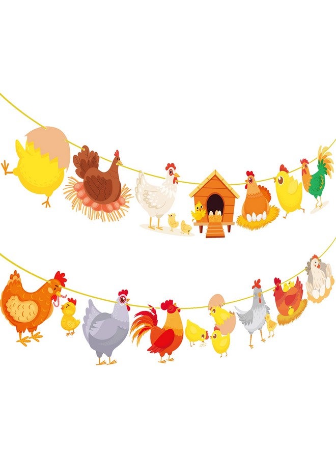 umoni لافتات حفلة الدجاج زينة عيد ميلاد الدجاج 2 قطع لوازم حفلة موضوع مزرعة الدجاج دمى الدجاج للدجاجة لوازم حفلة استحمام الأطفال - Image 2