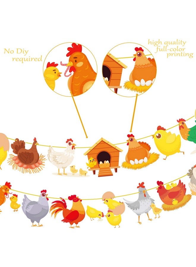 umoni لافتات حفلة الدجاج زينة عيد ميلاد الدجاج 2 قطع لوازم حفلة موضوع مزرعة الدجاج دمى الدجاج للدجاجة لوازم حفلة استحمام الأطفال - Image 5