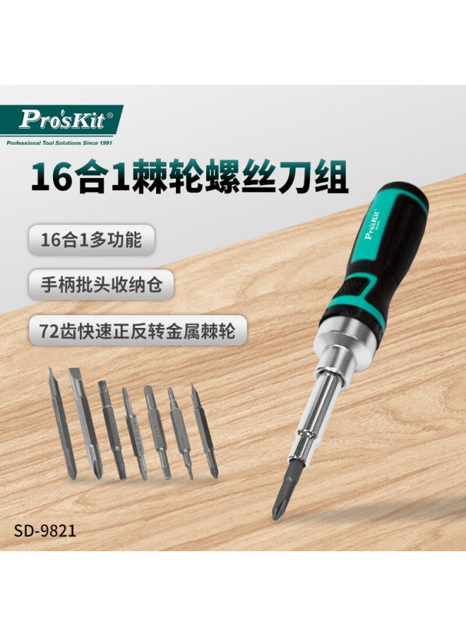 Pro'skit Sd-9821 Screwdriver Set, 16-in Ratchet Screwdriver Set - Image 1
