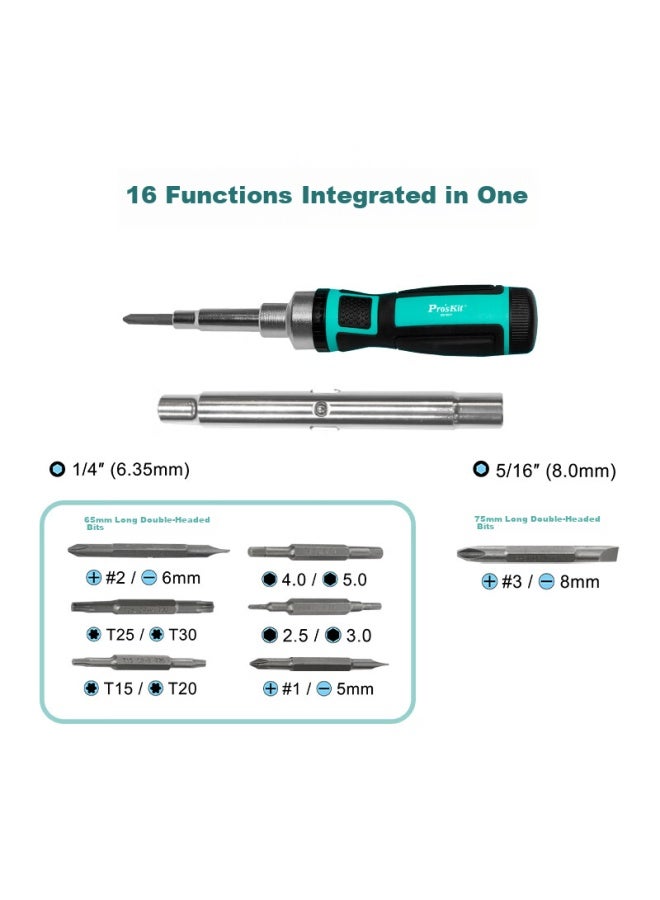 Pro'skit Sd-9821 Screwdriver Set, 16-in Ratchet Screwdriver Set - Image 2