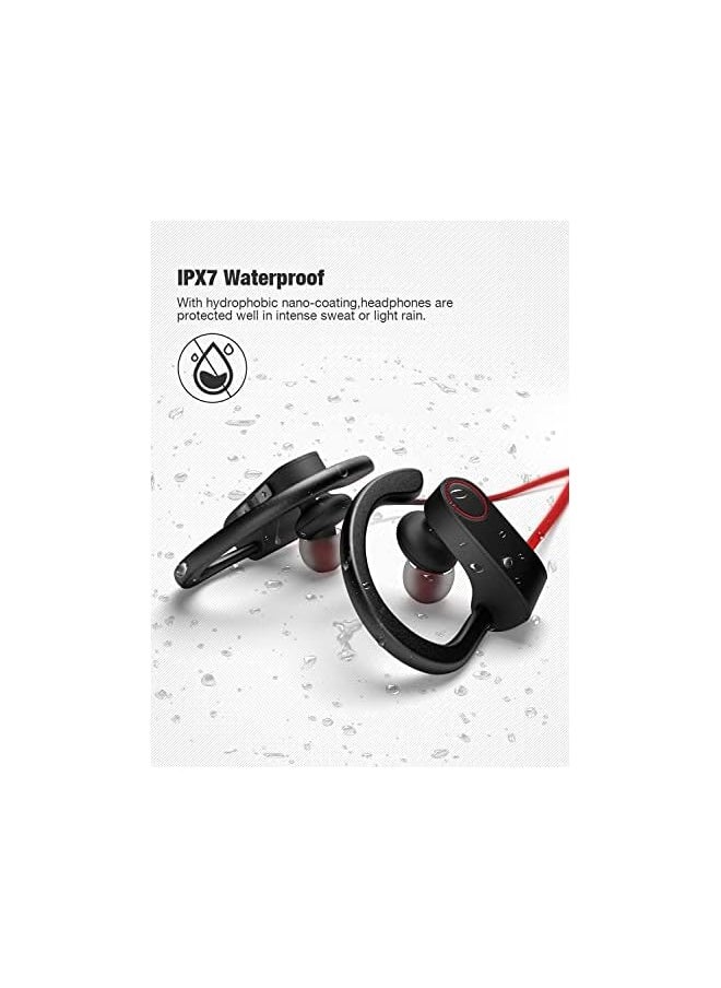 WISHTIME - Otium Bluetooth Headphones Wireless Earbuds Ipx7 Waterproof Sports Earphones With Mic Hd Stereo Sweatproof In Ear Earbuds Gym Running Workout 15 Hour Battery Sound Reduction Headsets - Image 1