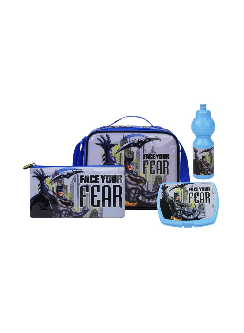 Warner Bros. Batman 5-in-1 Kids Trolley School Set 18" | Rolling Backpack, Lunch Bag, Lunch Box, Water Bottle & Pencil Case  | Water Resistant  | Boys School Bag - Image 5