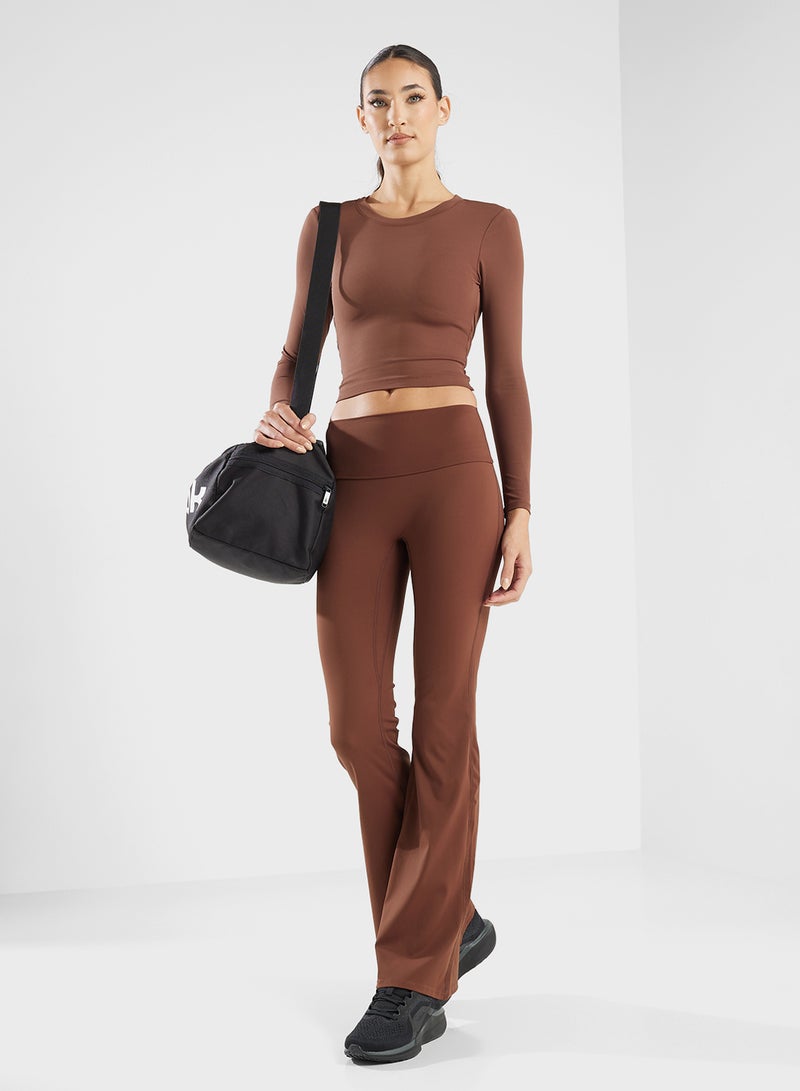 FRWD Long Sleeve Seamless Fitted Top With Cutout Back  - Image 4