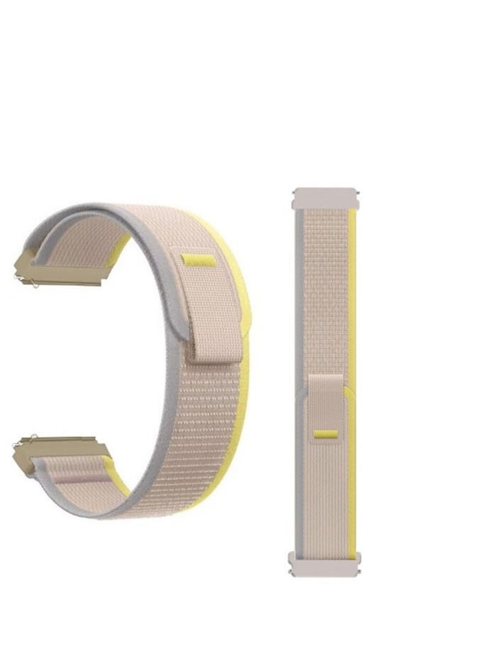 Watch 22mm Trail Loop Nylon Bands Compatible with Huawei Watch GT3 46 - GT2 46 - GT2 Pro GT1 46, Adjustable Woven Nylon Braided Sport Band yellow gray  - Image 3