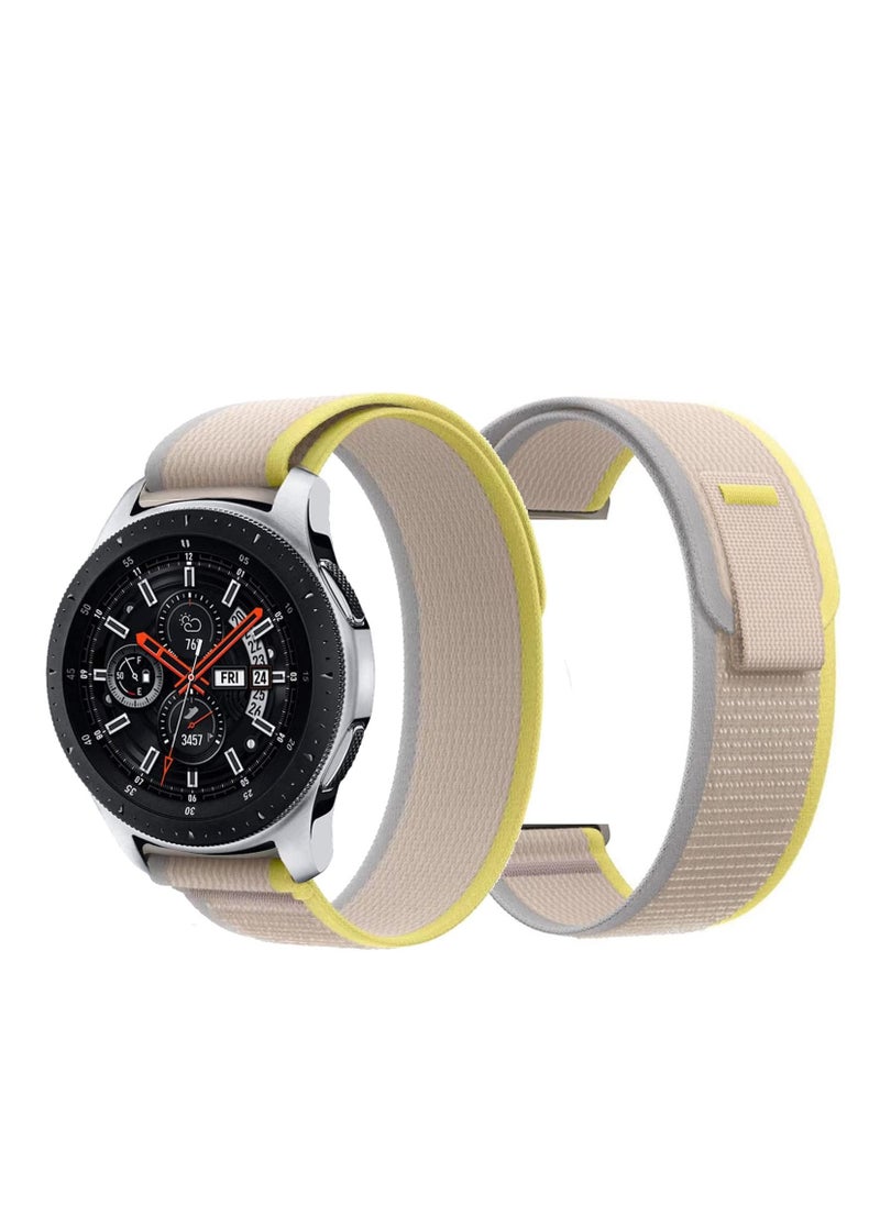 Watch 22mm Trail Loop Nylon Bands Compatible with Huawei Watch GT3 46 - GT2 46 - GT2 Pro GT1 46, Adjustable Woven Nylon Braided Sport Band yellow gray  - Image 2