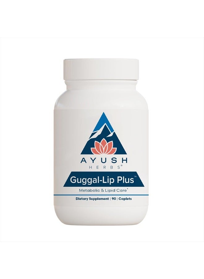 Ayush Herbs Guggal-Lip Plus, Advanced Ayurvedic Lipid and Metabolic Support Supplement, Plant-Based Guggul Supplement, 90 Vegetarian Caplets - Image 1