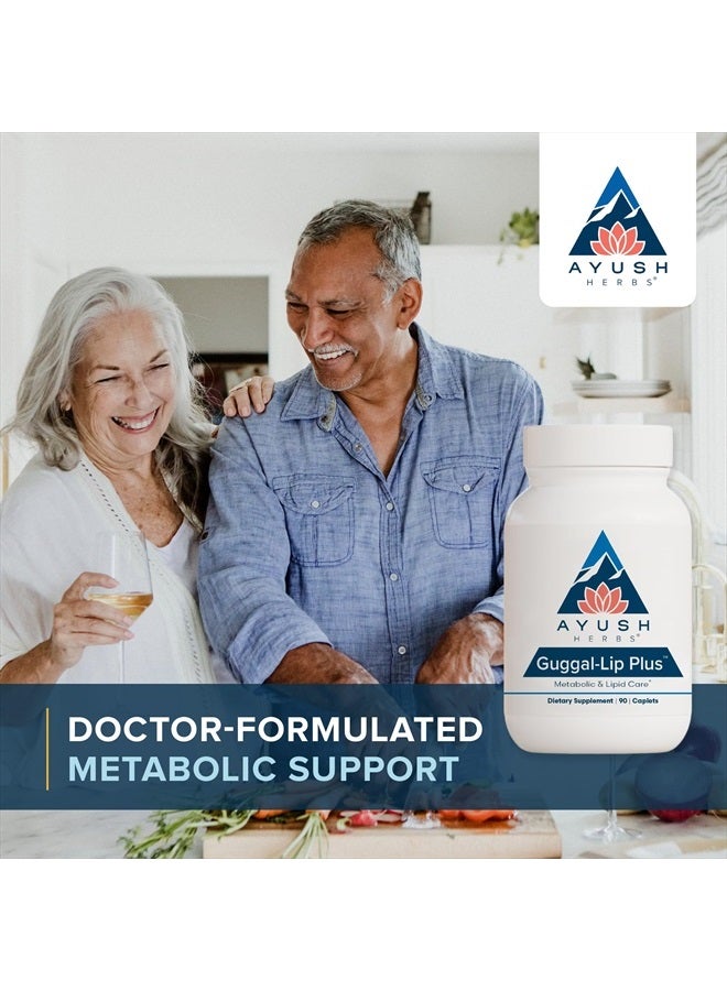 Ayush Herbs Guggal-Lip Plus, Advanced Ayurvedic Lipid and Metabolic Support Supplement, Plant-Based Guggul Supplement, 90 Vegetarian Caplets - Image 2