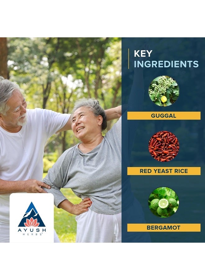 Ayush Herbs Guggal-Lip Plus, Advanced Ayurvedic Lipid and Metabolic Support Supplement, Plant-Based Guggul Supplement, 90 Vegetarian Caplets - Image 3