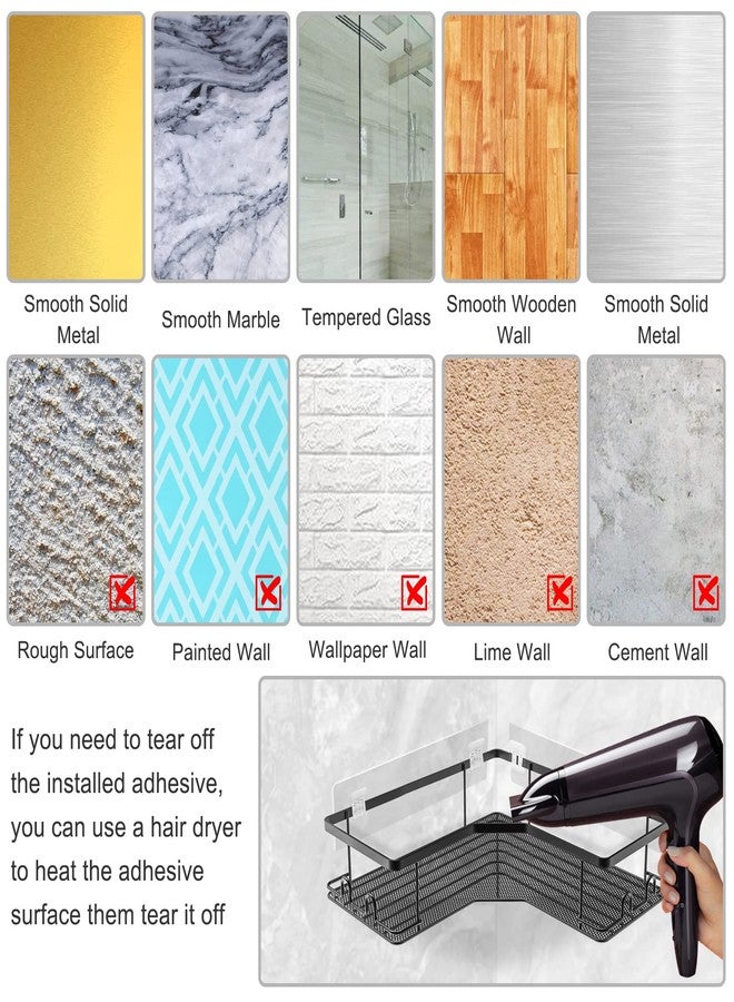 AOUKAR Shower Caddy Shelf Adhesive Replacement Stickers Pads For Bathroom Corner Organizer Basket, No Drilling For Kitchen Racks And Soap Holder 4pack - Image 5