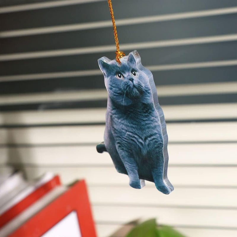 Pokinge Cute Cat Swinging Pendants - 2 Pcs Acrylic Car Decor - Image 4