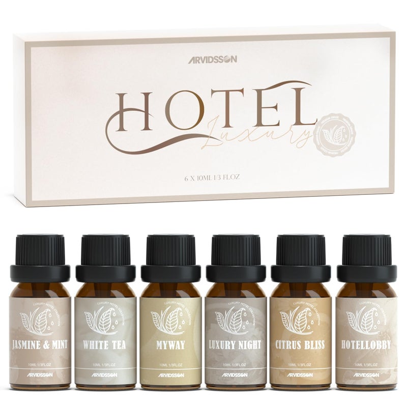 Hotel Diffuser Oils Gift Set ARVIDSSON Luxury Fragrance Oil Blend Hotel Scent Essential Oils for Diffuser Jasmine Mint White Tea Citrus Bliss MyWay Gift for Women and Men
