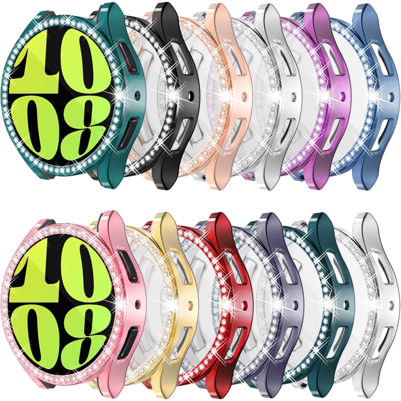 RICHONE [12Pack] RICHONE Bling Screen Protector Case Compatible with Samsung Galaxy Watch 6 40mm, HD Full Protection Flexible TPU Bumper Anti Scratch Watch Cover Face for Women (SM-R930 40MM) - Image 1