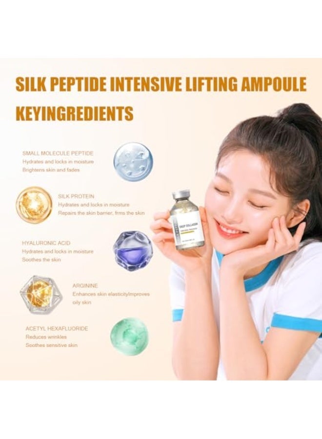 EELHOE DEEP COLLAGEN Intensive Ampoule, Silk Peptide Intensive Lifting Ampoule | Moisturizes, firms and lifts, Korean anti-aging facial essence, smooths wrinkles, improves elasticity | Christmas gift for women, 50ml/1 ampoule (1pcs, 1) - Image 2
