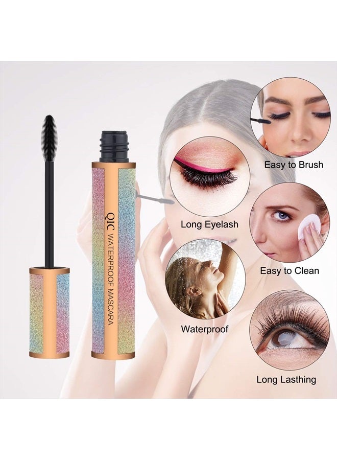 MiDenso 4D Lash Mascara Silk Fiber Eyelash Mascara Waterproof Thicker Longer Voluminous Eyelashes Makeup Long Lasting with Hypoallergenic Ingredients Non-toxic and Natural (Champagne Gold) - Image 3