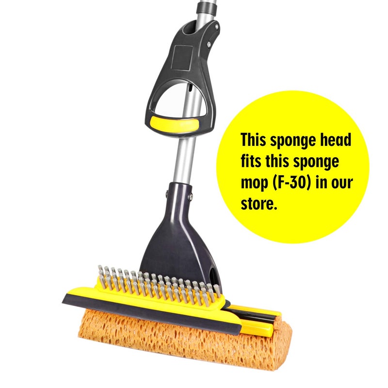 Yocada Sponge Mop Replacement Refill Head Home Commercial Use Tile Floor Bathroom Garage Cleaning Easily Dry Wringing 2 PCS - Image 2