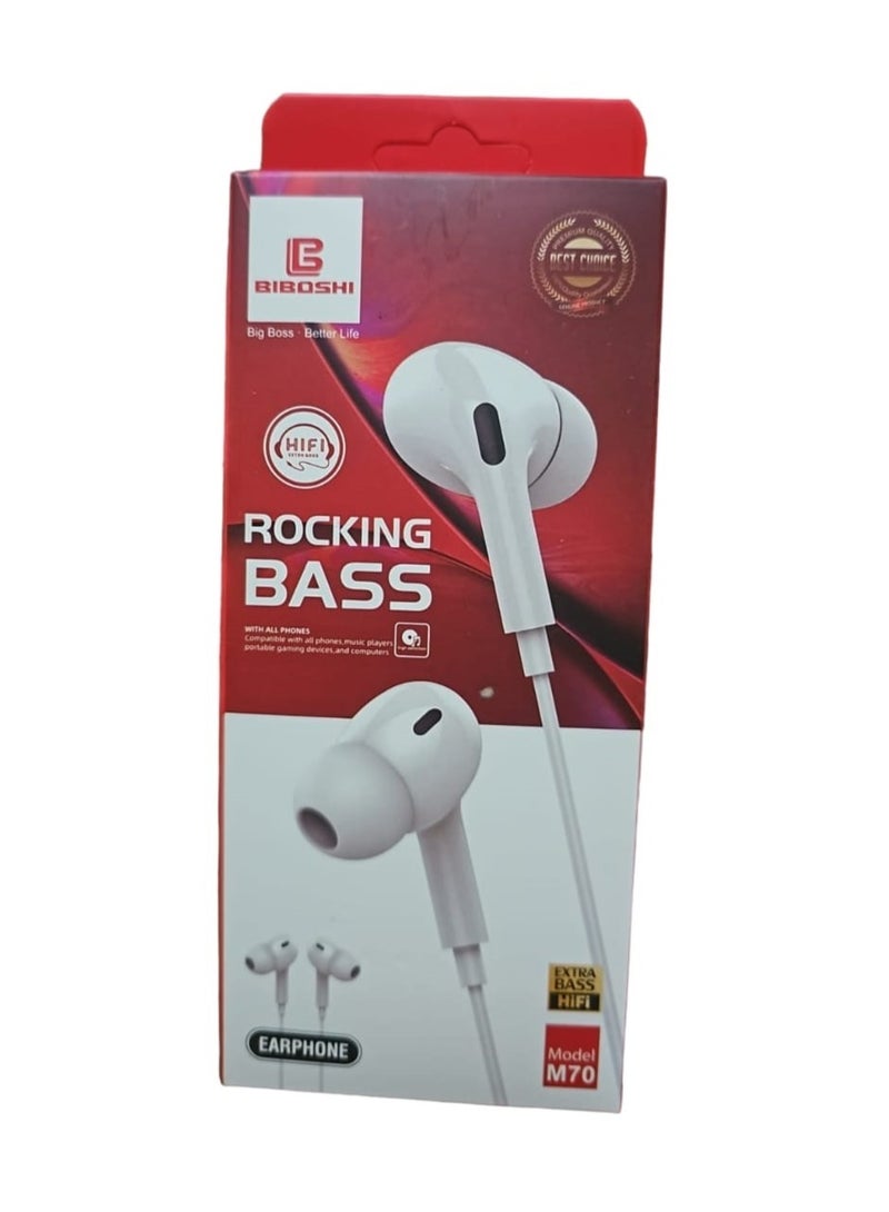 Biboshi Wired Earphone with Microphone and 3.5mm Port