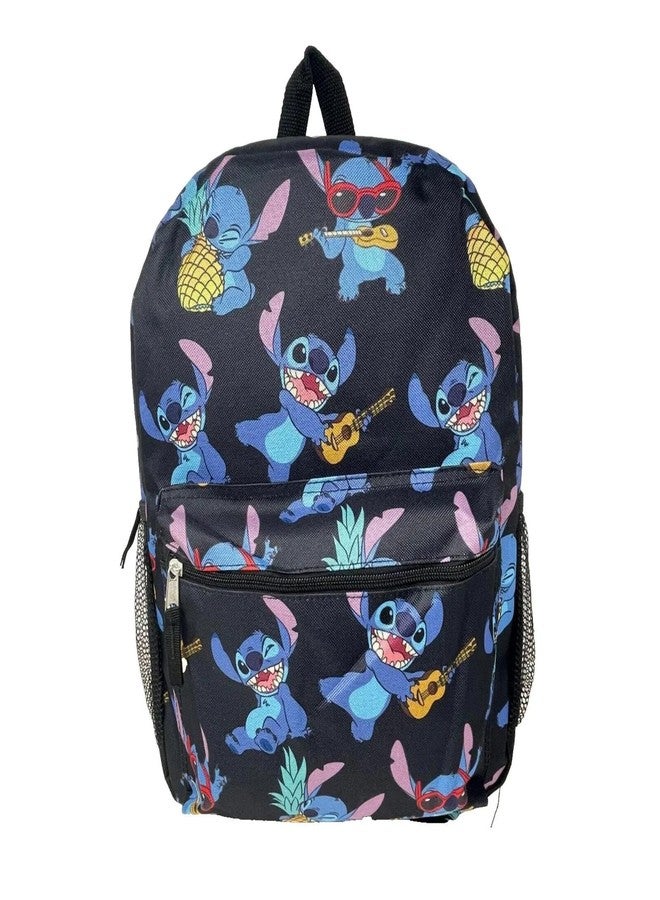 Fast Forward Disney Lilo & Stitch Pineapple & Guitar Print 16 Inch Kids Backpack - Image 1