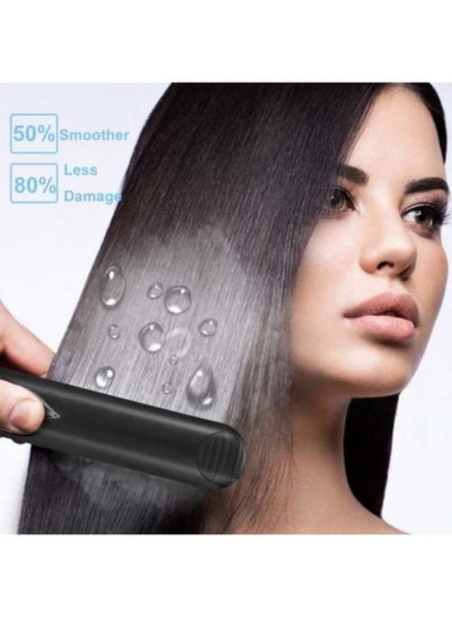 Professional Dual-Use Steam Hair Straightener Black - Image 4