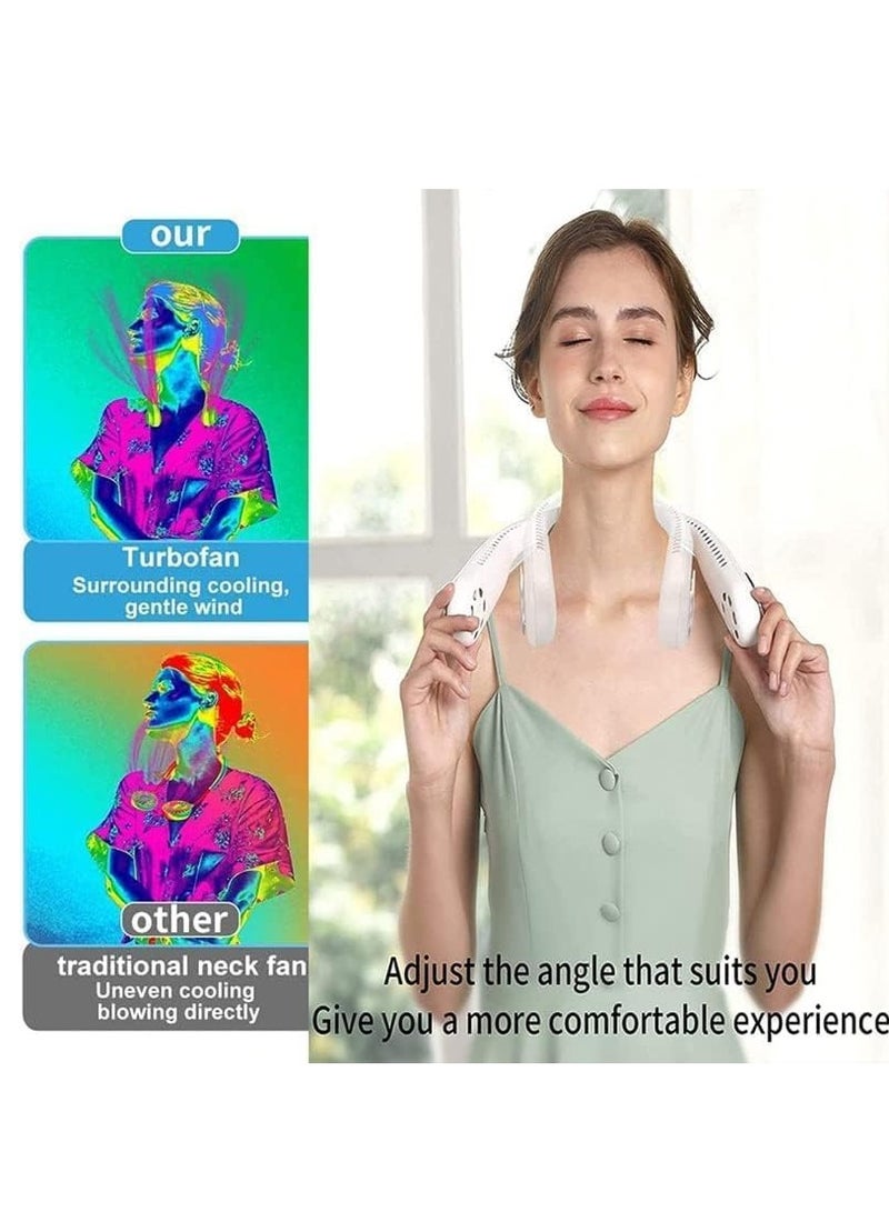 ELTRAZONE Portable Neck Fan Hands Free Bladeless Neck Fan, 360° Cooling Hanging Fan, USB Rechargeable Personal Neck Fan, Headphone Design Neck Air Conditioner with 3 Wind Speed for Outdoor Indoor - Image 3